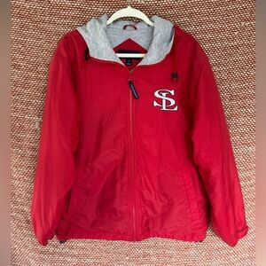 SL Port Authority Red Jacket with Gray Hood